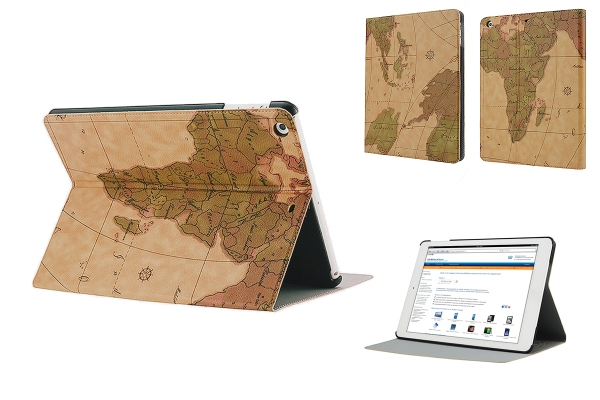 Explorer Case met retro wereldkaart opdruk