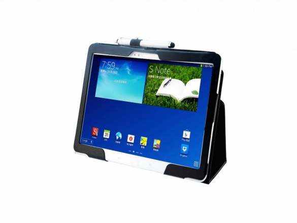 Custom-made cover with a stand and cut-outs. Optimal and affordable protection Sturdy Stand Case for the Samsung Galaxy Note 10.1 2014