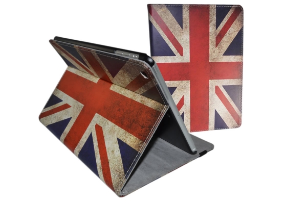 Bestel hier een iPad Air UK Book Case met vintage Engelse vlag iPad Air case met Engelse vlag