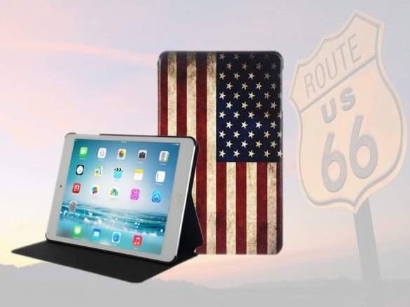 This exclusive USA Book Case for your Apple featuring a multi-stand. It is an essential accessory if you want to keep your looking as good as new. USA style Book Case for with vintage American Flag