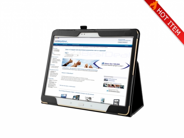 Custom-made Stand Case for your Samsung Galaxy Tab S 10.5. Made from PU leather with built-in stand en sleepfunction Book Case with Stand for Samsung Galaxy Tab S 10.5