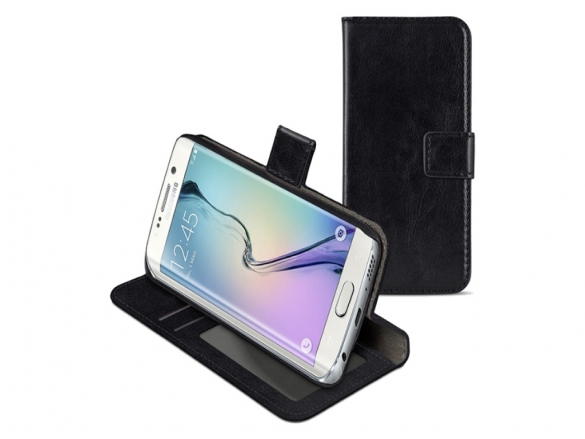 Leather phone cover for your Samsung Galaxy S6 Edge. The Book Wallet Case is custom-made. Samsung Galaxy S6 Edge Wallet Case