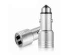 Dual USB Car Charger with lifehammer for silver