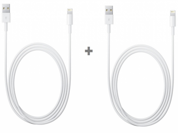 Duo pack Originele Apple Lightning laad- en datakabel (1 meter) voor uw Universeel Duo pack Apple origineel Lightning naar USB kabel (1 m) voor Universeel