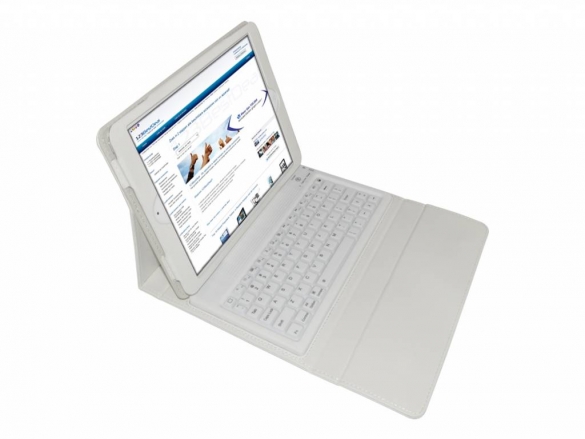 This custom-made white keyboard case with a built-in QWERTY keyboard is ideal for the White Keyboard Case for the Tablet
