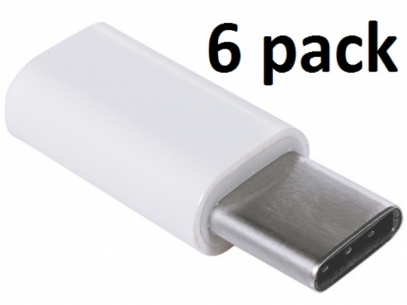 Adapter Female Micro USB naar Male USB-C for 6-Pack Adapter Female Micro USB naar Male USB-C for 6-Pack