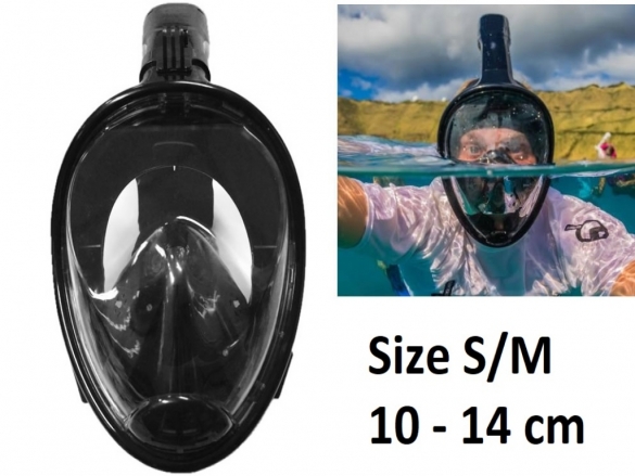 Snorkel masker Full Face S/M geschikt voor GoPro Snorkel masker Full Face S/M
