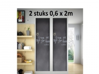 2 stuks Krijtbord Sticker - Schoolbord Sticker - Kinder Krijtsticker - Muursticker stickerrollen + Kalkbord Krijtjes, 60 x 200 cm