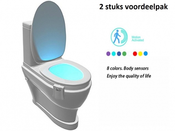 2 stuks WC-pot verlichting - nachtlamp - met bewegingsensor 2 stuks WC-pot verlichting - nachtlamp - met bewegingsensor