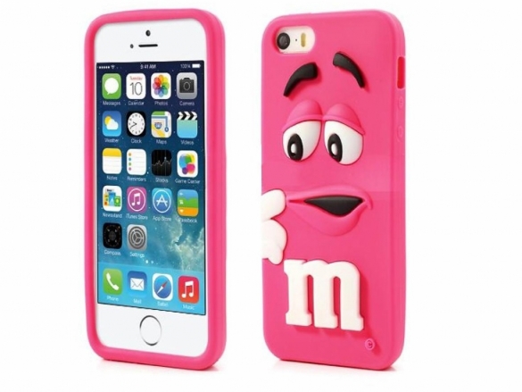 Silicone cover for your Apple . Featuring 3D style M&M character. M&M case Hot Pink