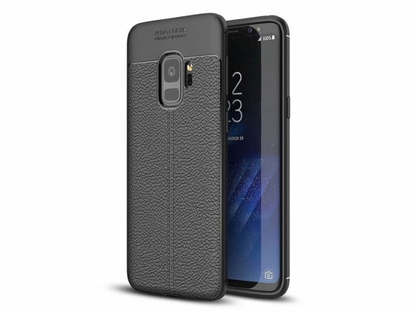 Soft case voor de in luxe zwart TPU leer Samsung Galaxy S9 Black