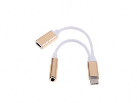 Splitter | Male USB-C to Female 3.5mm jack and Female USB-C Splitter | Male USB-C to Female 3.5mm jack and Female USB-C