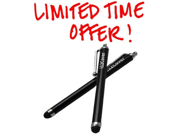 These handy stylus pens prevents greasy fingers on the screen and are also useful for games! Two black stylus pens for your