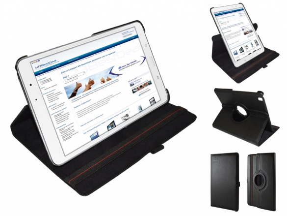 A unique fully rotatable stand so that you can use your tablet in portrait or landscape mode! Custom-made swivel case for the