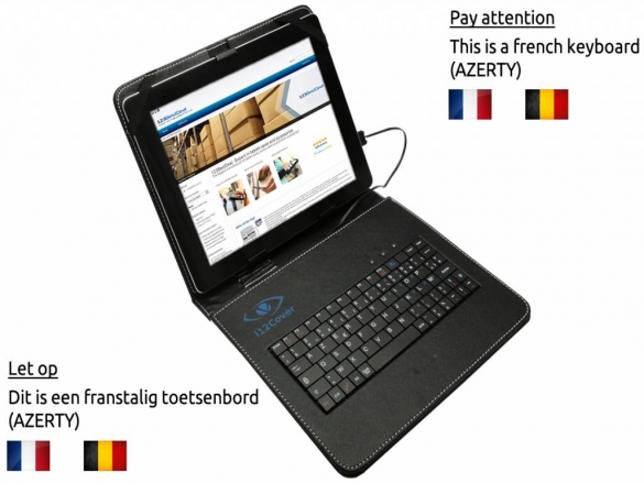 This universal keyboard case with a built-in AZERTY keyboard, is ideal for your Black AZERTY Keyboard Case for the