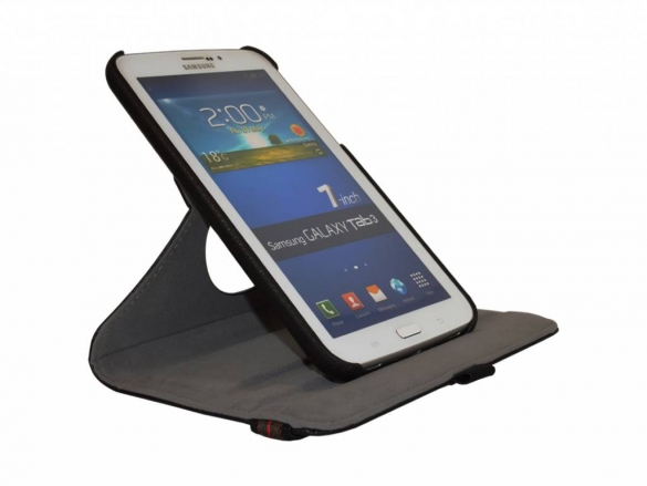 A unique fully rotatable stand so that you can use your tablet in portrait or landscape mode! Custom-made swivel case for the Samsung Galaxy Tab 3 7.0